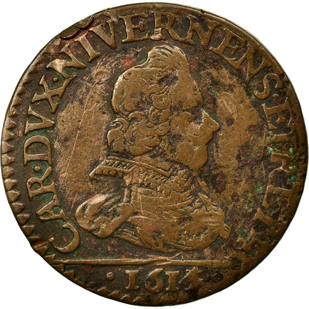 Münze, FRENCH STATES, NEVERS & RETHEL, Charles of Gonzaga, 2 Liard, 1614