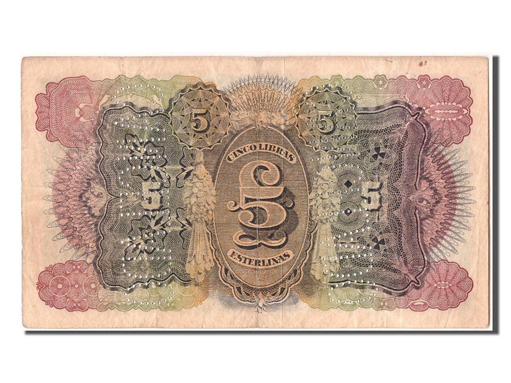 Banknot, Mozambik, 5 Libras, 1934, 1934-01-15, EF(40-45)