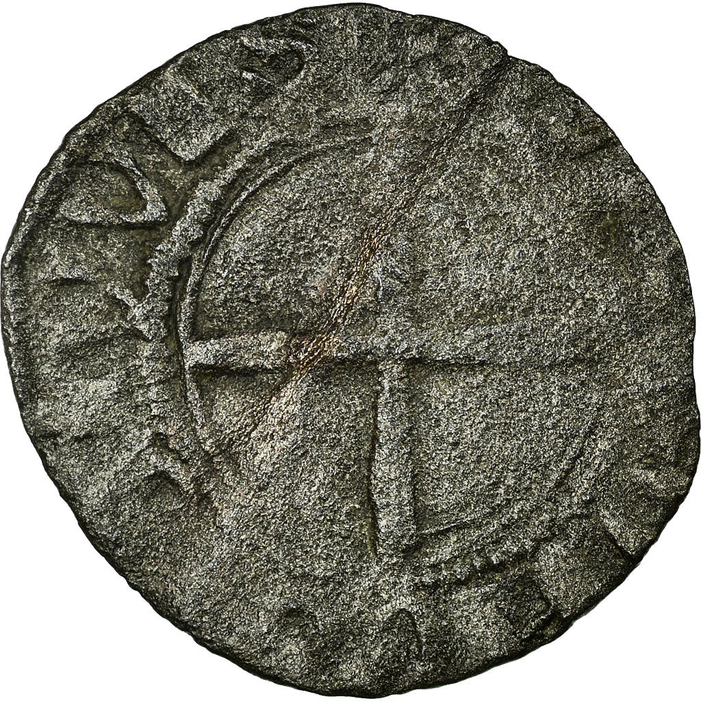 Moneda, Francia, Denier Tournois, Troyes, BC+, Vellón, Duplessy:402A