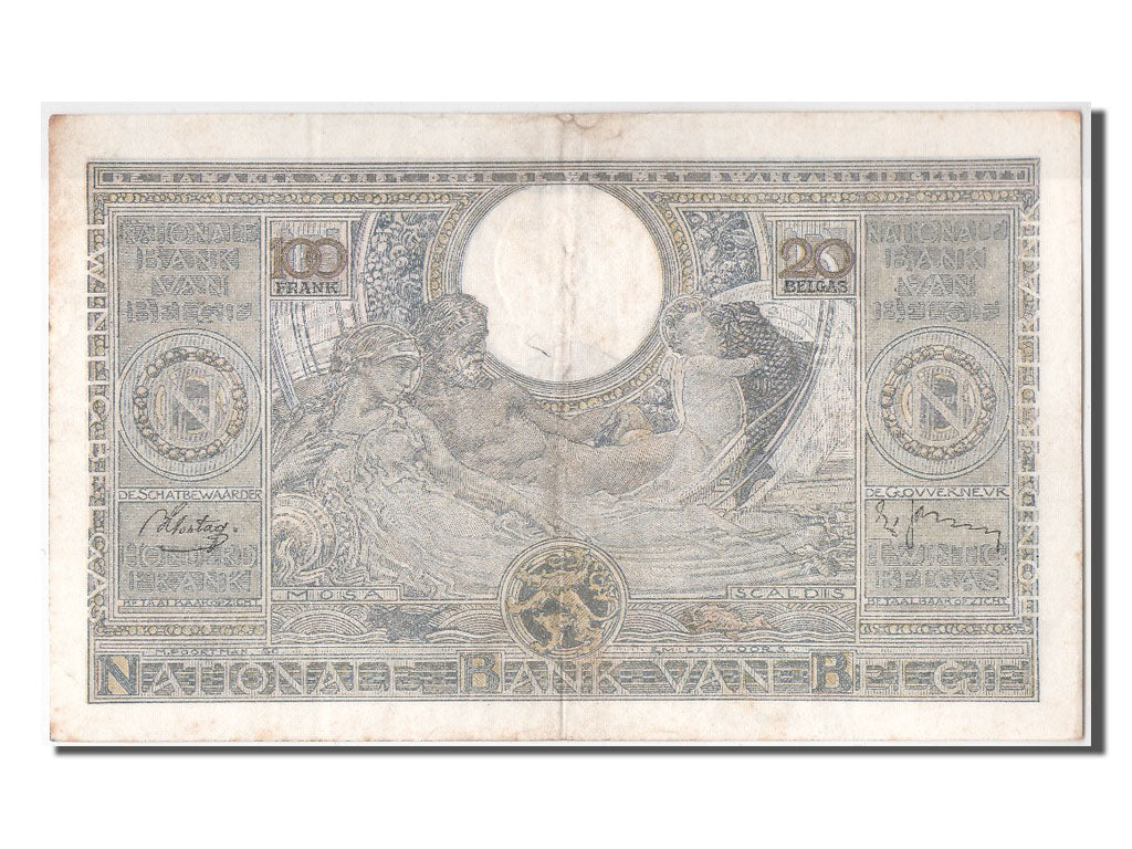 Banknot, Belgia, 100 Francs-20 Belgas, 1939, 1939-02-25, AU(55-58)