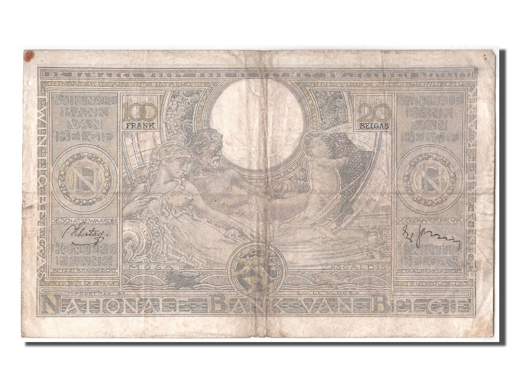 Banknote, Belgium, 100 Francs-20 Belgas, 1938, 1938-03-09, VF(20-25)