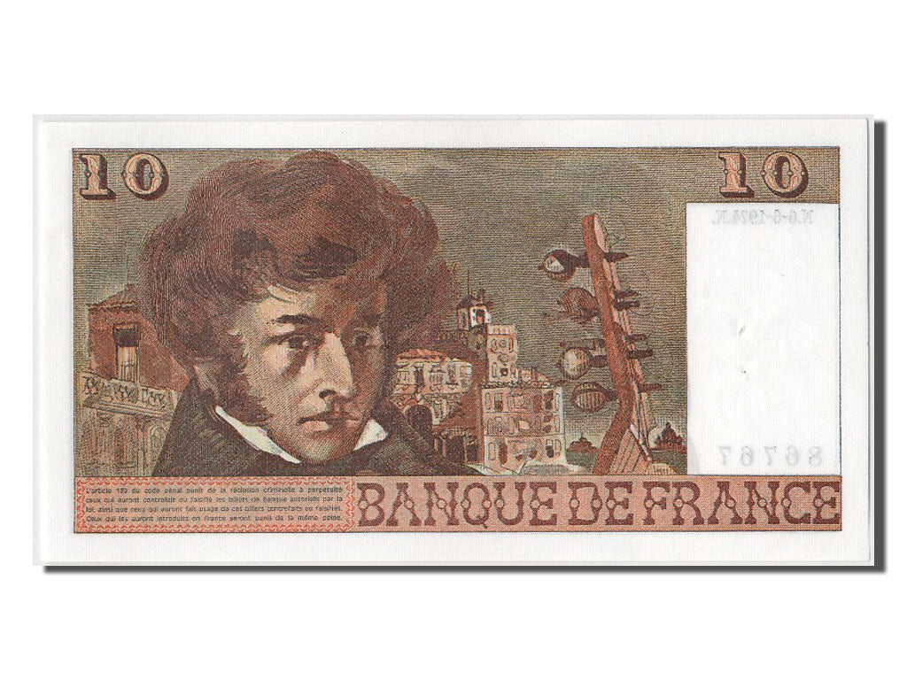 Biljet, Frankrijk, 10 Francs, 10 F 1972-1978 ''Berlioz'', 1974, 1974-06-06, SPL