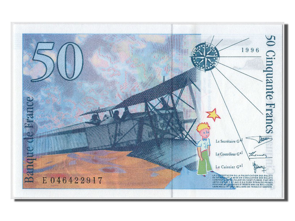 Banknot, Francja, 50 Francs, St Exupéry, 1996, UNC(65-70), Fayette:73.3