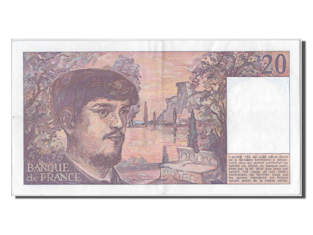 Geldschein, Frankreich, 20 Francs, 20 F 1980-1997 ''Debussy'', 1980, VZ
