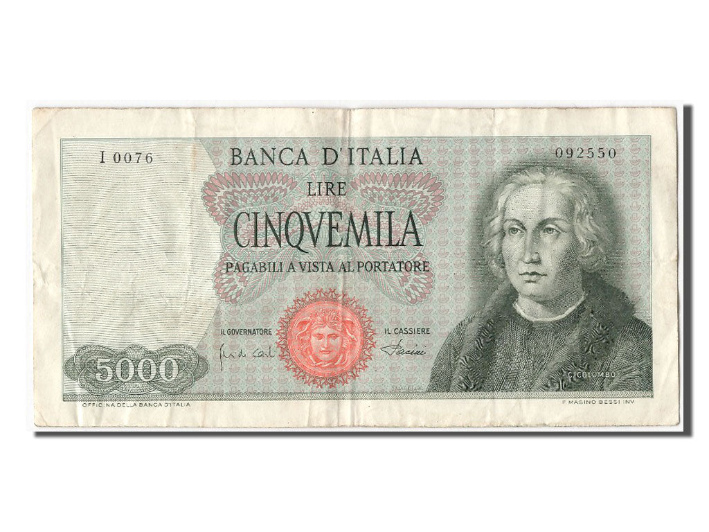 Billete, 5000 Lire, 1968, Italia, 1968-01-04, MBC+
