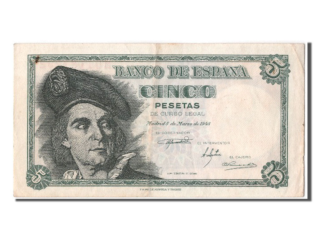 Billete, 5 Pesetas, 1948, España, 1948-03-05, EBC+