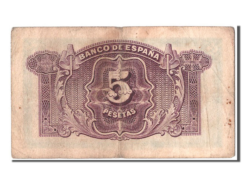 Banconote, Spagna, 5 Pesetas, 1935, MB+