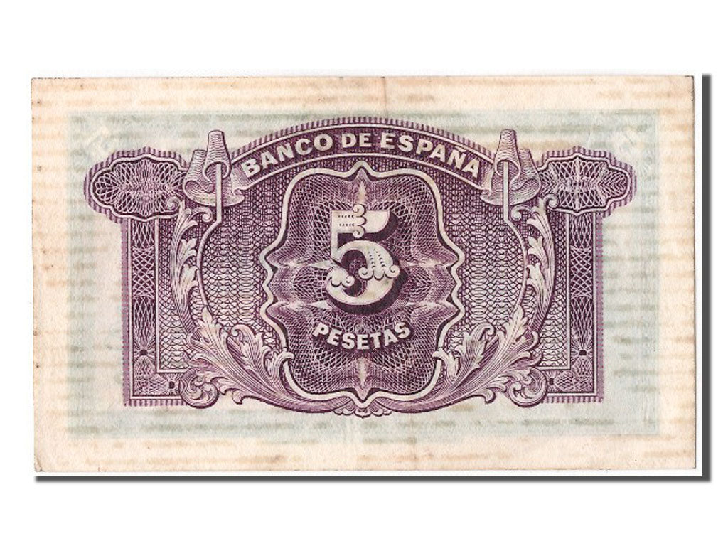 Geldschein, Spanien, 5 Pesetas, 1935, SS