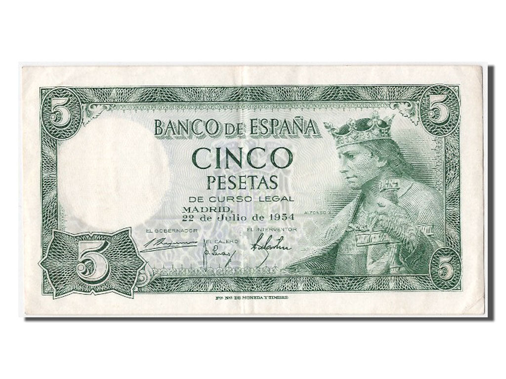 Billete, 5 Pesetas, 1954, España, 1954-07-22, EBC+