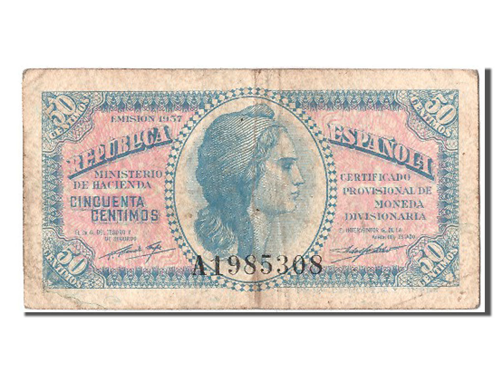 Billete, 50 Centimos, 1937, España, BC