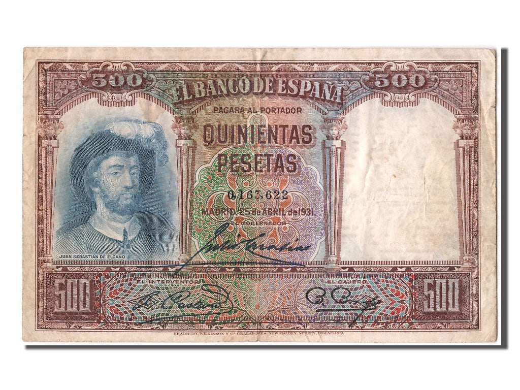 Banconote, Spagna, 500 Pesetas, 1931, KM:84, 1931-04-25, BB