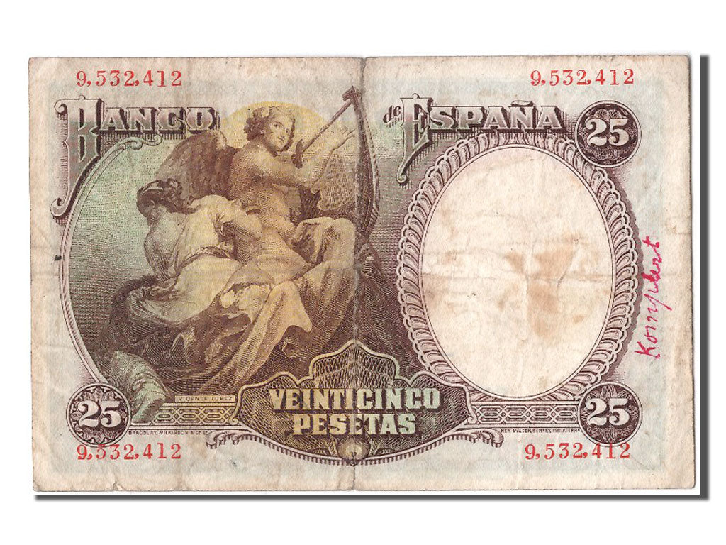 Banknote, Spain, 25 Pesetas, 1931, 1931-04-25, VF(20-25)