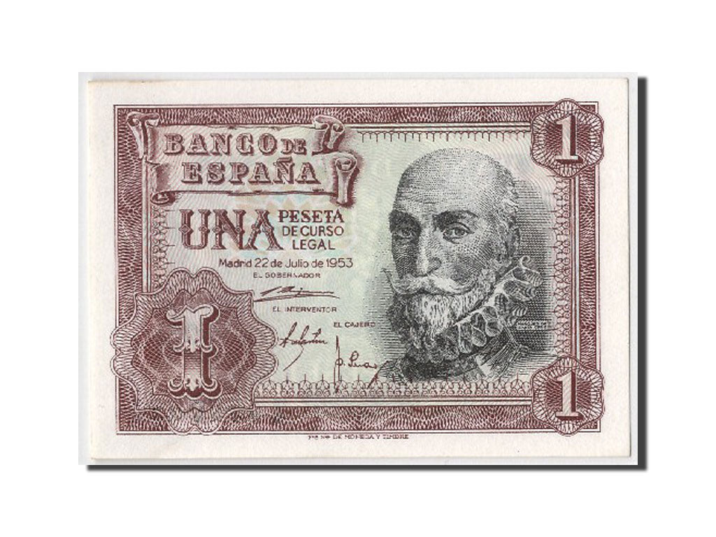 Biljet, Spanje, 1 Peseta, 1953, 1953-07-22, NIEUW