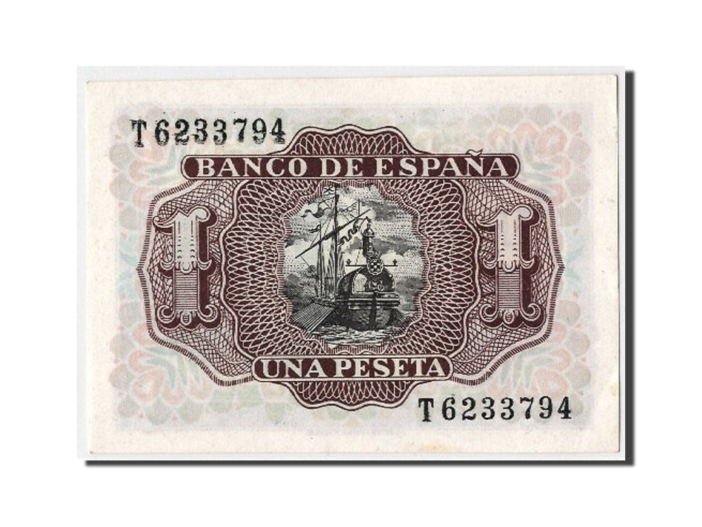 Biljet, Spanje, 1 Peseta, 1953, 1953-07-22, NIEUW