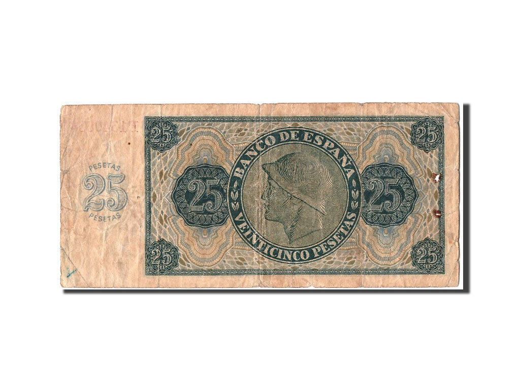 Banconote, Spagna, 25 Pesetas, 1936, 1936-11-21, MB+