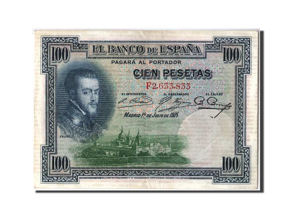Biljet, Spanje, 100 Pesetas, 1925, 1925-07-01, SUP