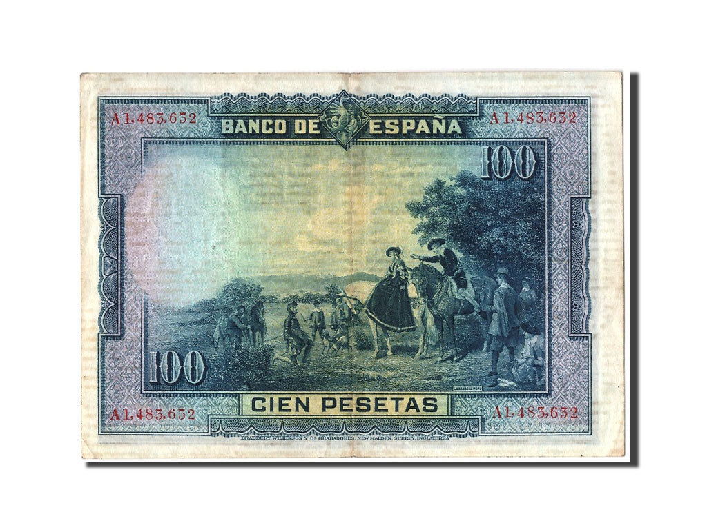 Biljet, Spanje, 100 Pesetas, 1928, 1928-08-15, TTB+