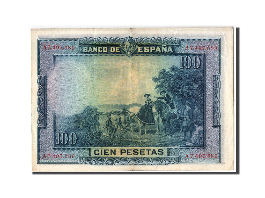 Biljet, Spanje, 100 Pesetas, 1928, 1928-08-15, SUP
