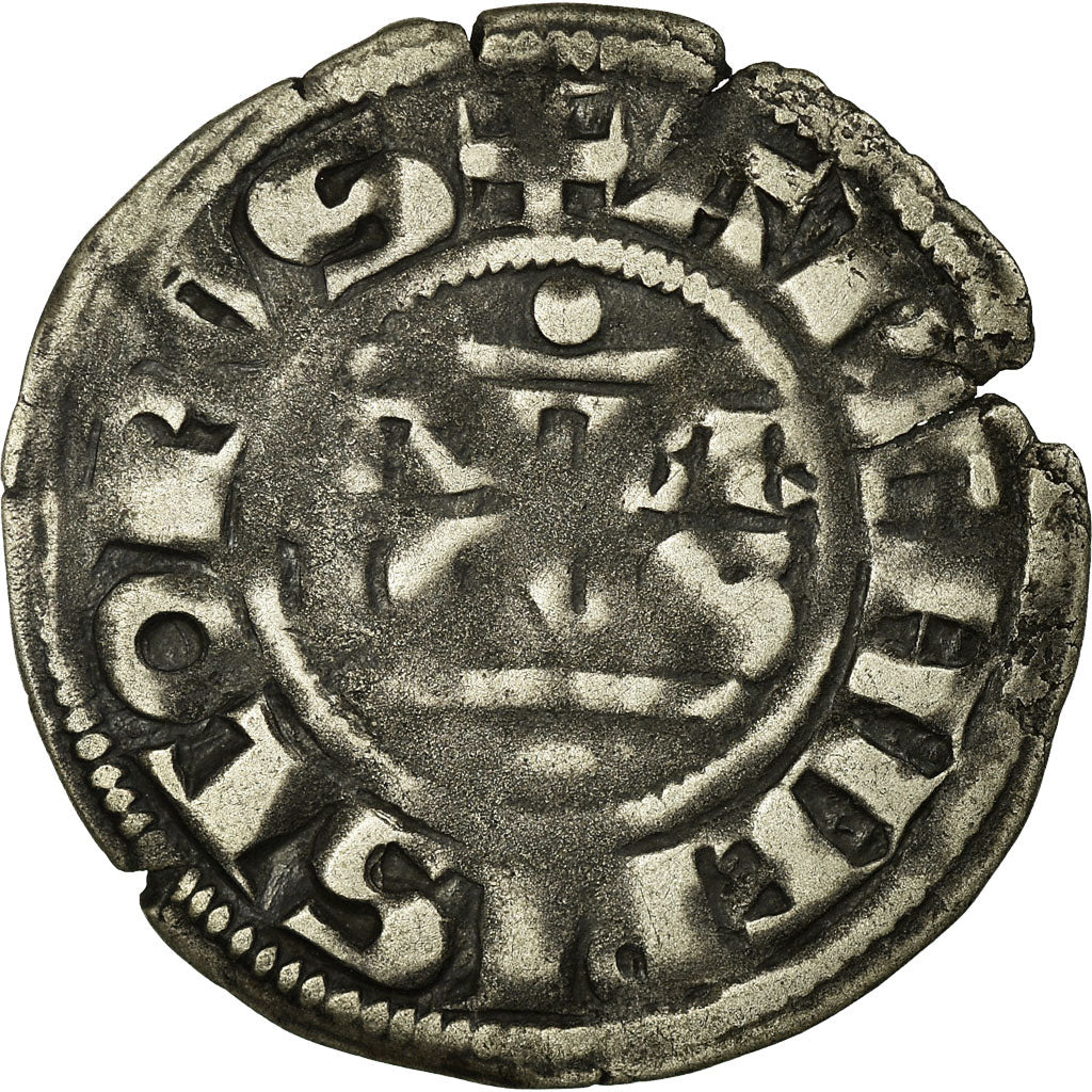 Moneda, Francia, Denarius, Reims, BC+, Vellón