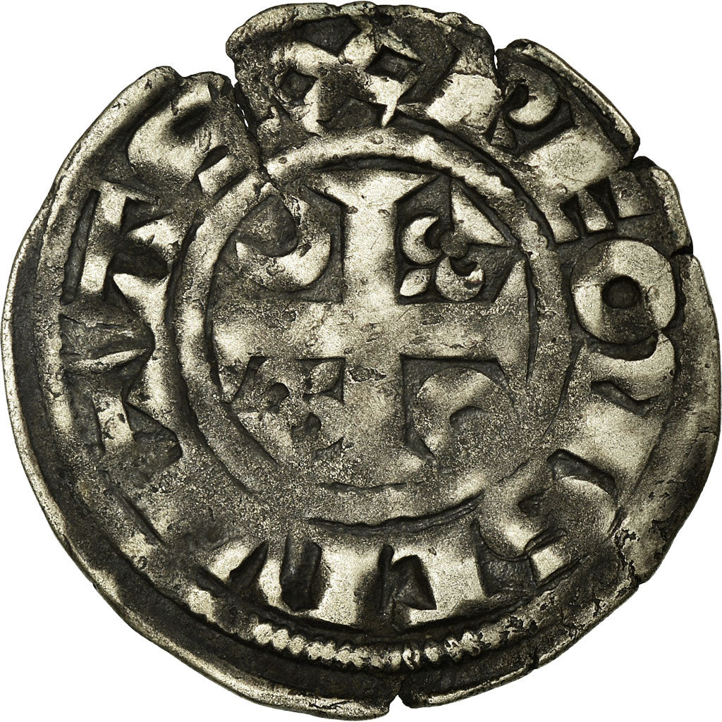 Moneda, Francia, Denarius, Reims, BC+, Vellón