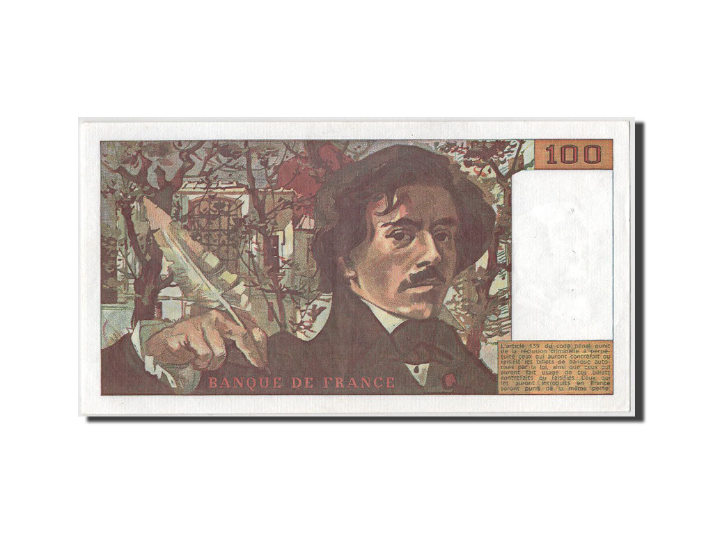 Banknot, Francja, 100 Francs, Delacroix, 1983, UNC(60-62), Fayette:69.7, KM:154b