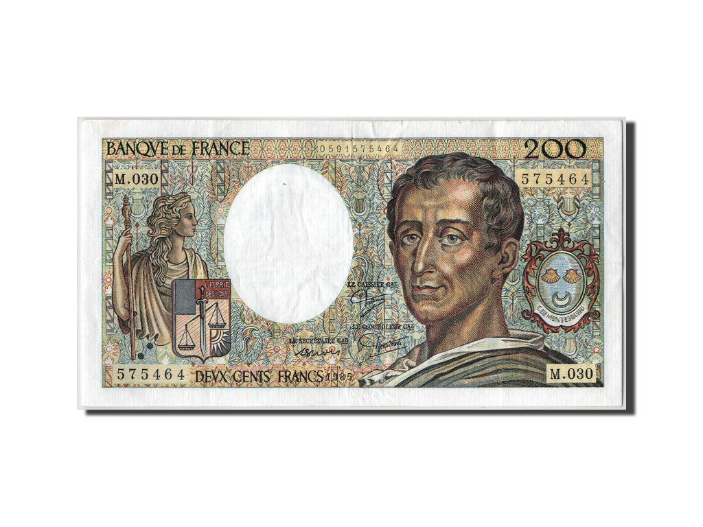 Geldschein, Frankreich, 200 Francs, 200 F 1981-1994 ''Montesquieu'', 1985, SS+