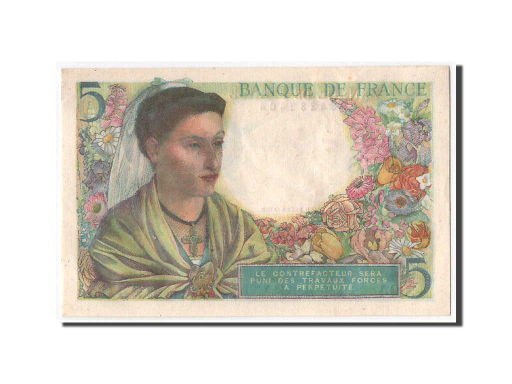 Banconote, Francia, 5 Francs, 5 F 1943-1947 ''Berger'', 1943, 1943-11-25, FDS