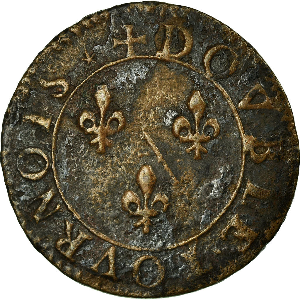 Coin, FRENCH STATES, CHATEAU-RENAUD, 2 Deniers, Tournois, EF(40-45), Copper