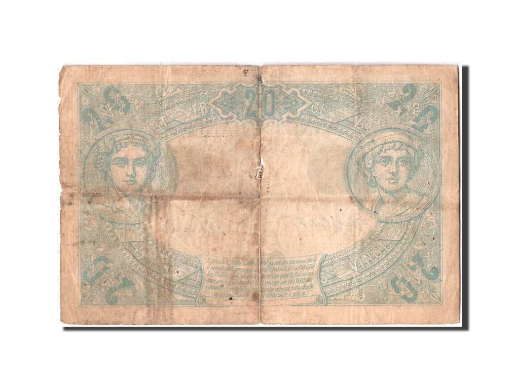 Geldschein, Frankreich, 20 Francs, 20 F 1905-1913 ''Bleu'', 1913, 1913-01-16, S