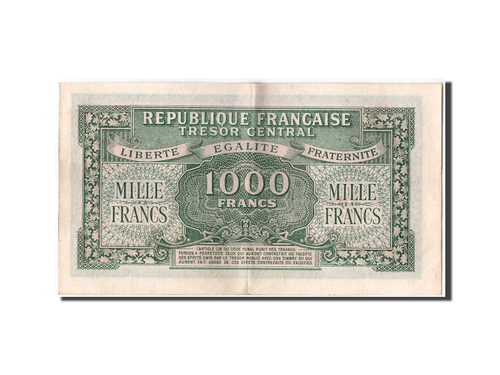 Billete, Francia, 1000 Francs, 1943-1945 Marianne, EBC, Fayette:VF 12.1, KM:107