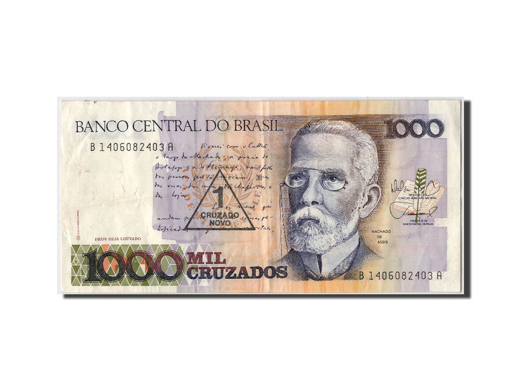 Billete, 1 Cruzado Novo on 1000 Cruzados, Brasil, BC