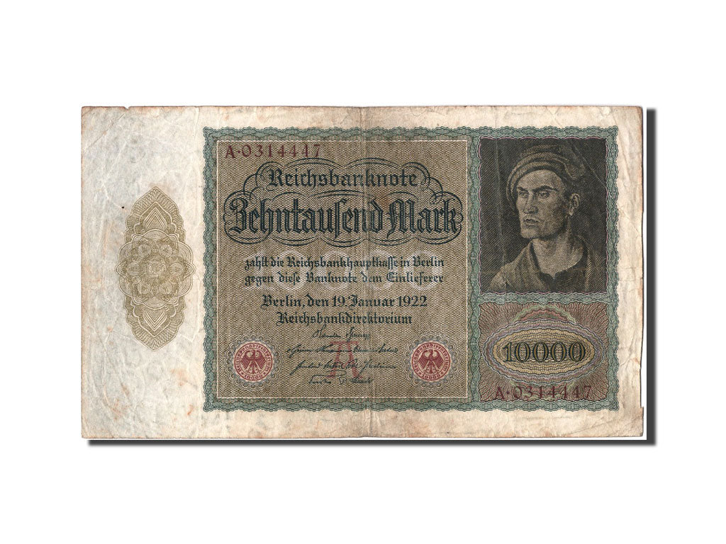 Geldschein, Deutschland, 10,000 Mark, 1922, 1922-01-19, SS