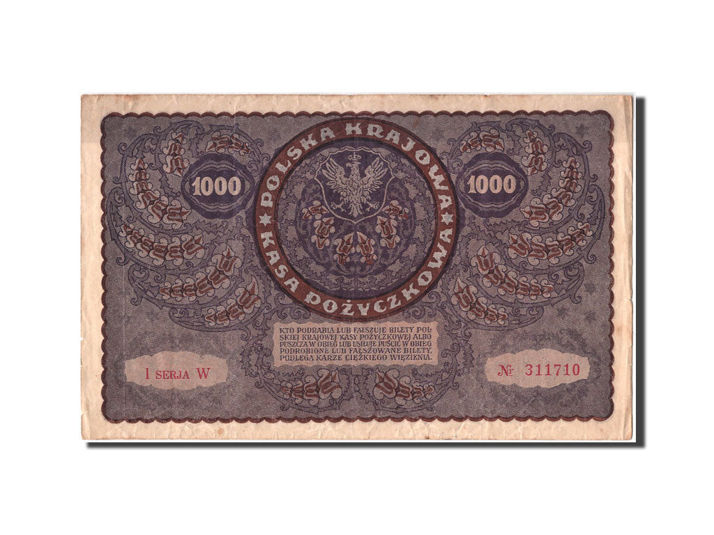 Billet, Pologne, 1000 Marek, 1919, 1919-08-23, TTB