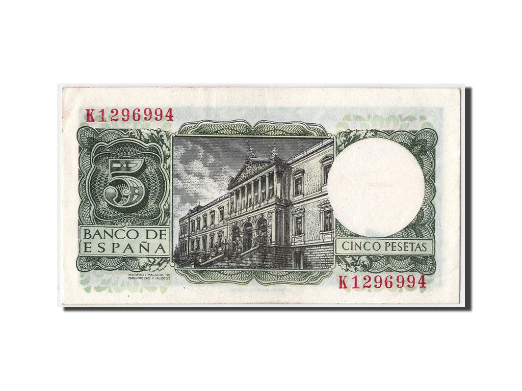 Banconote, Spagna, 5 Pesetas, 1954, 1954-07-22, SPL