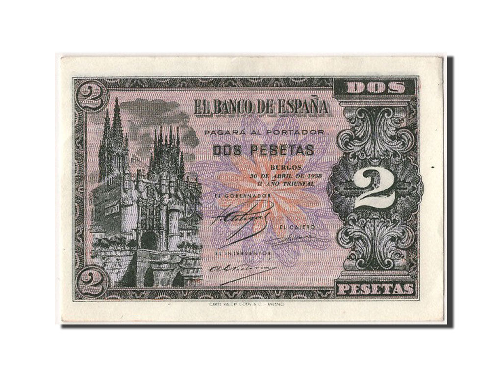 Banconote, Spagna, 2 Pesetas, 1938, SPL