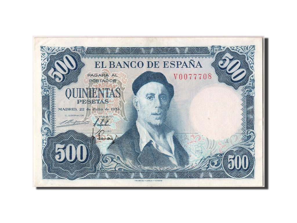 Espagne, 500 Pesetas, 1954-07-22, SUP