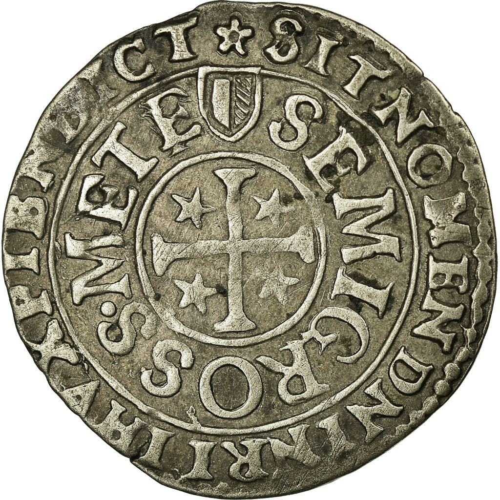 Coin, France, Half Groat, Metz, EF(40-45), Silver, Boudeau:1661