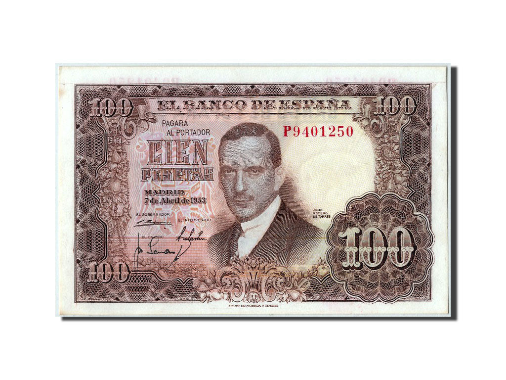 Billet, Espagne, 100 Pesetas, 1953, 1953-04-07, NEUF