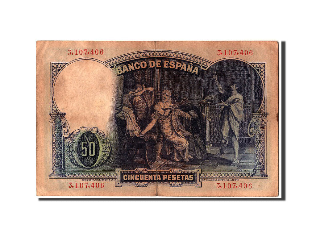 Banknote, Spain, 50 Pesetas, 1931, 1931-04-25, EF(40-45)