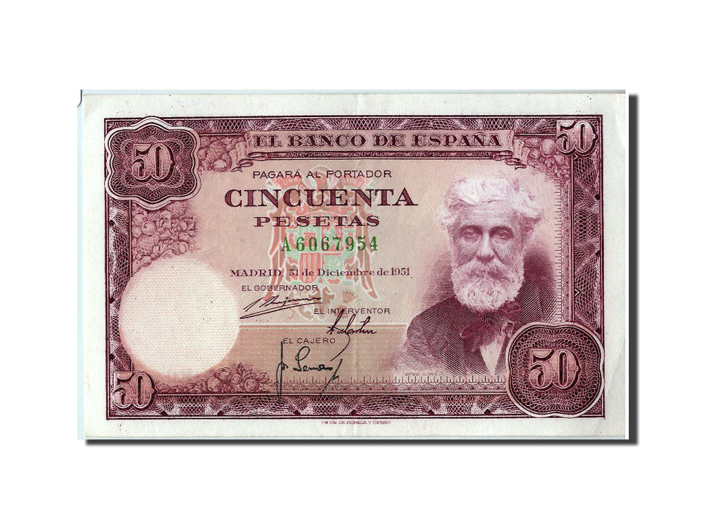 Banconote, Spagna, 50 Pesetas, 1951, 1951-12-31, SPL