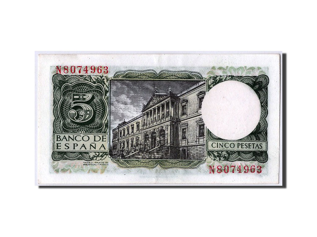 Banconote, Spagna, 5 Pesetas, 1954, 1954-07-22, SPL