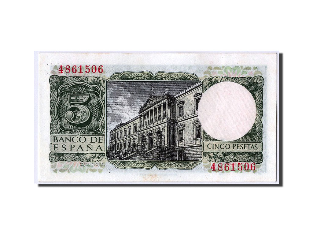 Banknote, Spain, 5 Pesetas, 1954, 1954-07-22, UNC(65-70)