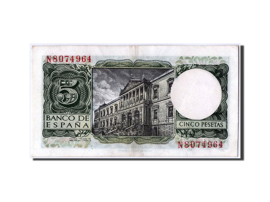 Banconote, Spagna, 5 Pesetas, 1954, 1954-07-22, SPL