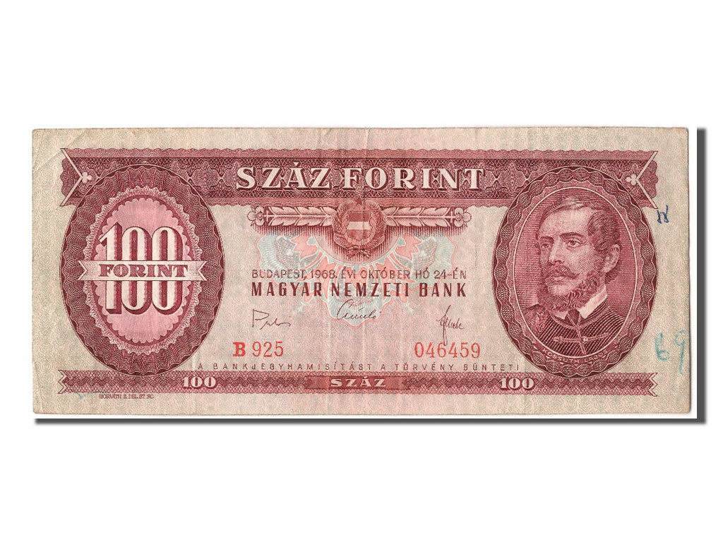 Banknot, Węgry, 100 Forint, 1968, 1968-10-24, VF(30-35)