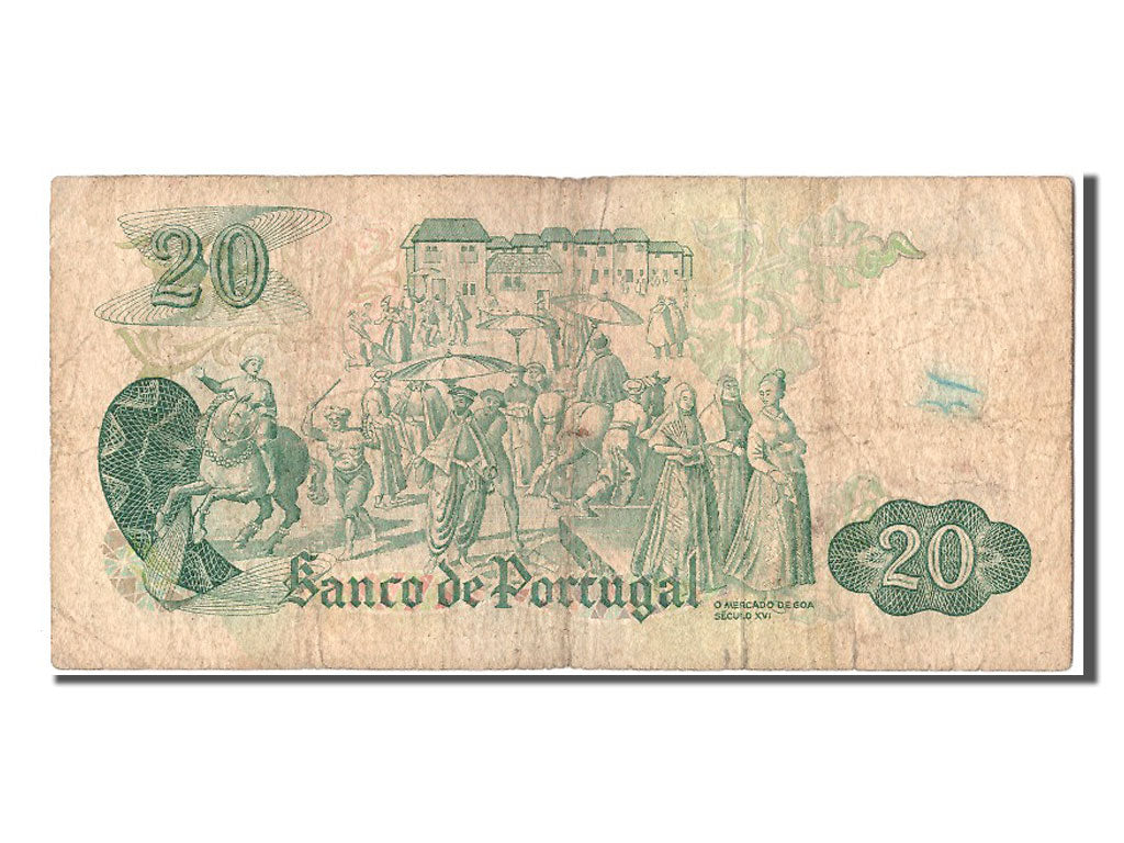 Banknote, Portugal, 20 Escudos, 1971, 1971-07-27, VF(20-25)