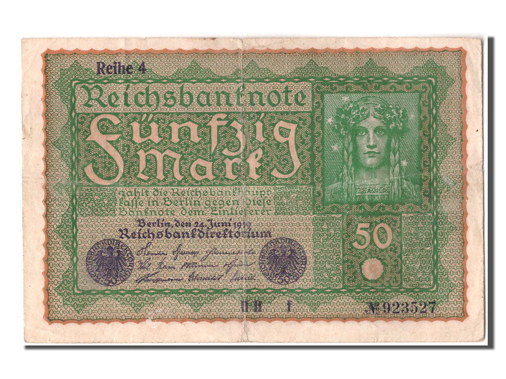 Banknote, Germany, 50 Mark, 1919, 1919-06-24, VF(30-35)