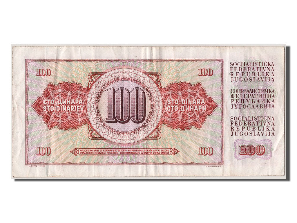 Banknote, Yugoslavia, 100 Dinara, 1986, 1986-05-16, VF(30-35)