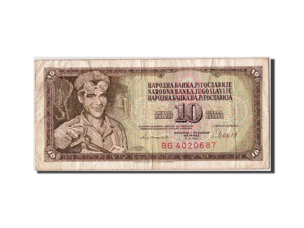Banconote, Iugoslavia, 10 Dinara, 1981, 1981-11-04, BB