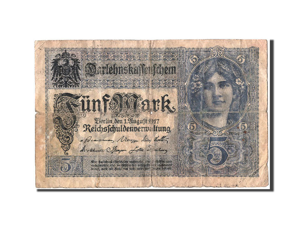Geldschein, Deutschland, 5 Mark, 1917, 1917-08-01, S