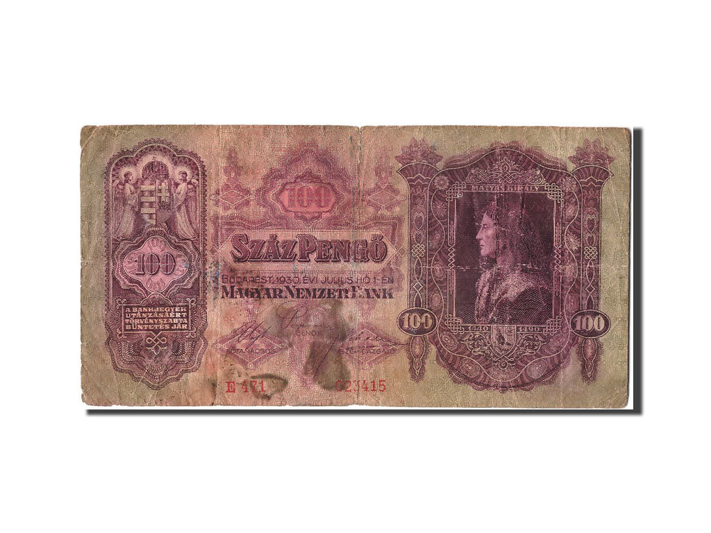 Banknote, Hungary, 100 Pengö, 1930, 1930-07-01, F(12-15)